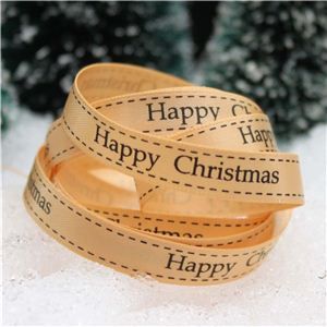 Christmas Ribbon - H/C Saddle Stitch Tan